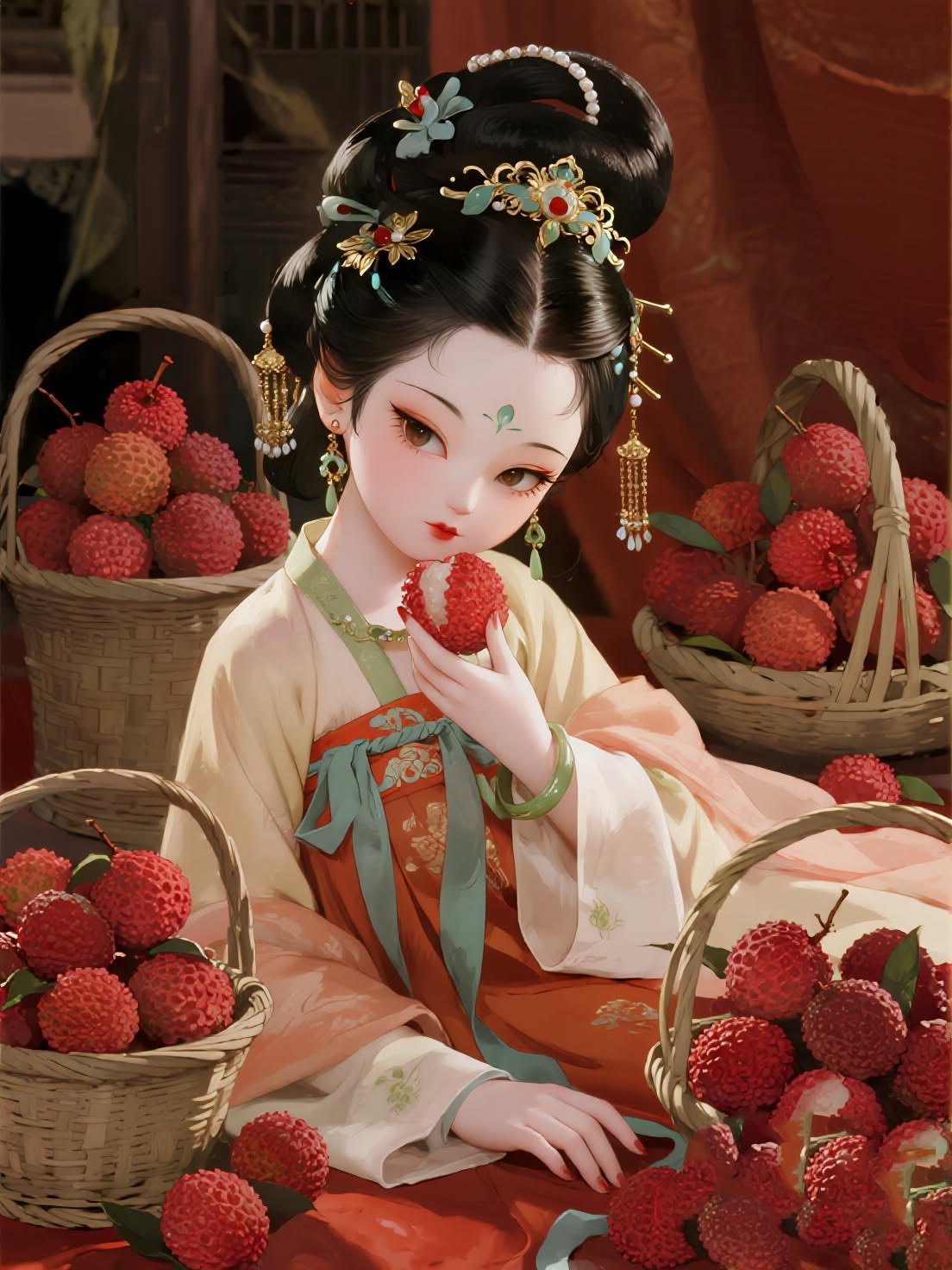 Ba Giỏ Vải Thiều Vả Mặt Cả Tô Gia