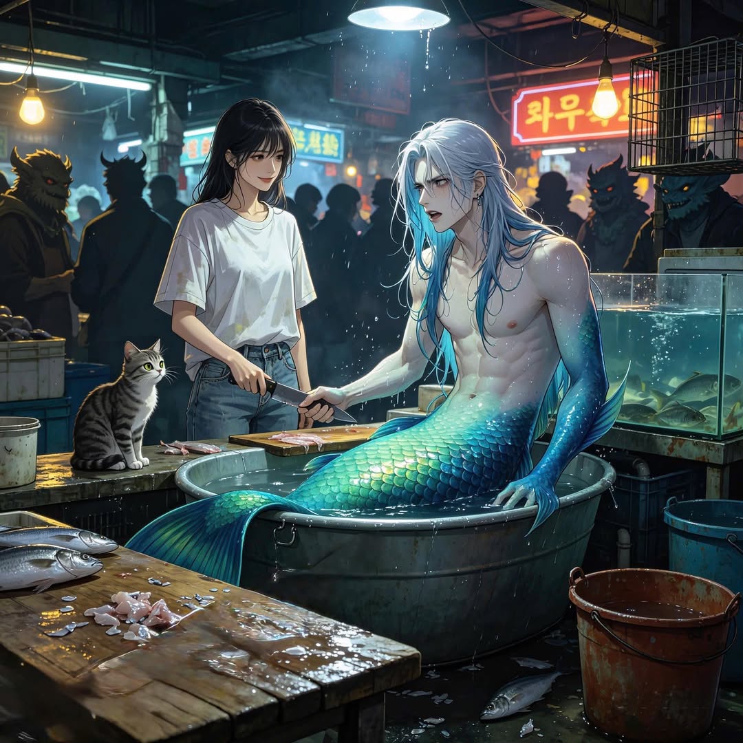 Nhặt Được Mèo Hoang Sau Khi Bán Cá Thối